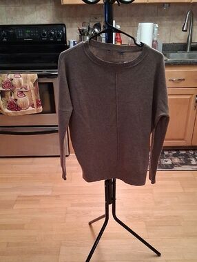 Women's Taupe Crewneck Sweater - Relaxed Knit